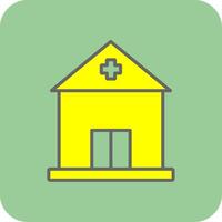 Building Filled Yellow Icon vector