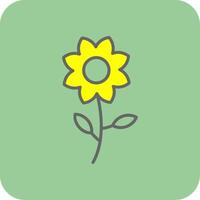 Flower Filled Yellow Icon vector