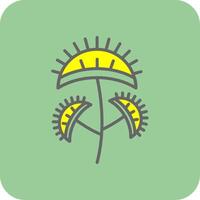 Venus Flytrap Filled Yellow Icon vector