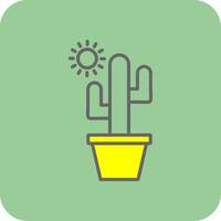 Cactus Filled Yellow Icon vector