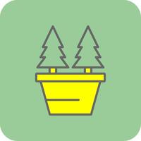 Christmas Trees Filled Yellow Icon vector