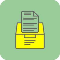 Document File Filled Yellow Icon vector