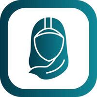 Hijab Glyph Gradient Corner Icon vector