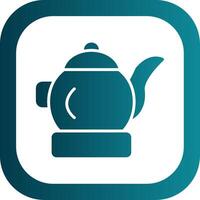 Tea Pot Glyph Gradient Corner Icon vector