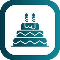 Birthday Cake Glyph Gradient Corner Icon vector