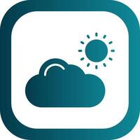 Cloud Glyph Gradient Corner Icon vector