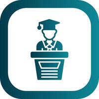 Graduation Glyph Gradient Corner Icon vector