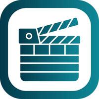 Clapperboard Glyph Gradient Corner Icon vector