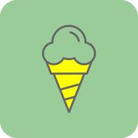 Cone Ice Cream Filled Yellow Icon vector