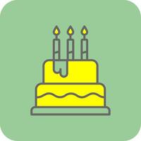 Cake Filled Yellow Icon vector