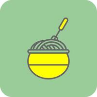 Noddles Filled Yellow Icon vector