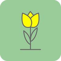 tulipán lleno amarillo icono vector