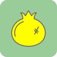 Pomegranate Filled Yellow Icon vector