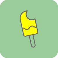 Ice Cream Bite Filled Yellow Icon vector