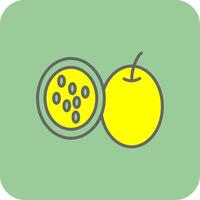 Passion Fruit Filled Yellow Icon vector