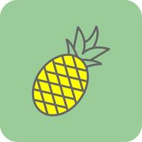 Pineapple Filled Yellow Icon vector