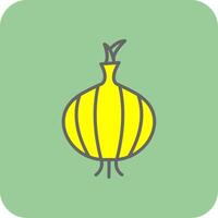 cebolla lleno amarillo icono vector