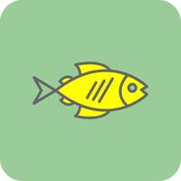 pescado lleno amarillo icono vector