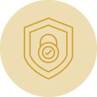 Security Check Line Yellow Circle Icon vector