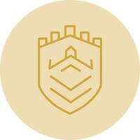 Security Castle Tech Line Yellow Circle Icon vector