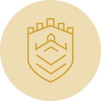 Security Castle Tech Line Yellow Circle Icon vector