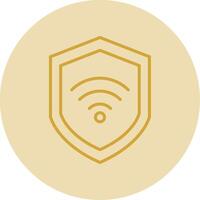 Wifi Security Line Yellow Circle Icon vector