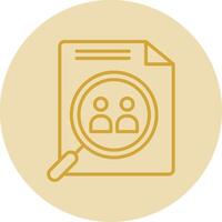 Team Search Line Yellow Circle Icon vector