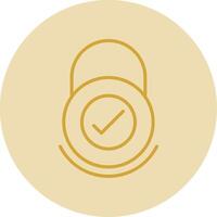 Security Check Line Yellow Circle Icon vector