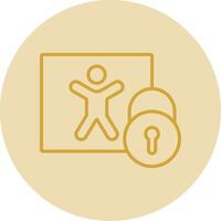 Parental Control Line Yellow Circle Icon vector