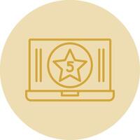 Five Star Content Line Yellow Circle Icon vector