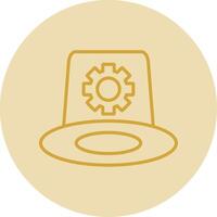 Whitehat Line Yellow Circle Icon vector