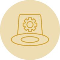 Whitehat Line Yellow Circle Icon vector