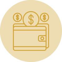 Save Money Line Yellow Circle Icon vector