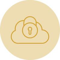 Security Castle Cloud Line Yellow Circle Icon vector