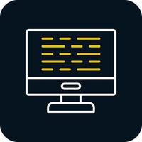 Computer Line Red Circle Icon vector