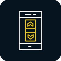 Scroll Bar Line Red Circle Icon vector