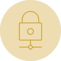 Multikey Security Line Yellow Circle Icon vector