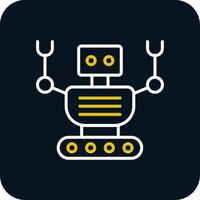 Robot Line Red Circle Icon vector