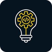 Idea Line Red Circle Icon vector