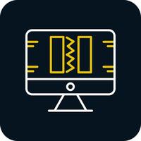Broken Code Line Red Circle Icon vector