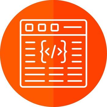 Coding Line Red Circle Icon vector