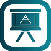 Pyramid Chart Glyph Gradient Corner Icon vector