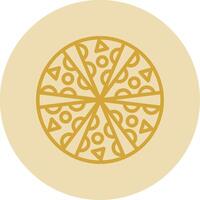 Pizza Line Yellow Circle Icon vector