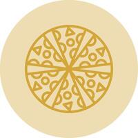 Pizza Line Yellow Circle Icon vector