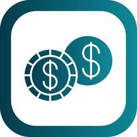 Dollar Glyph Gradient Corner Icon vector