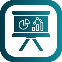 Bar Chart Glyph Gradient Corner Icon vector