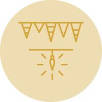 Garlands Line Yellow Circle Icon vector