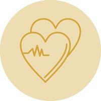 Heart Line Yellow Circle Icon vector