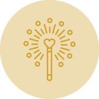 Magic Wand Line Yellow Circle Icon vector