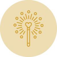 Magic Wand Line Yellow Circle Icon vector